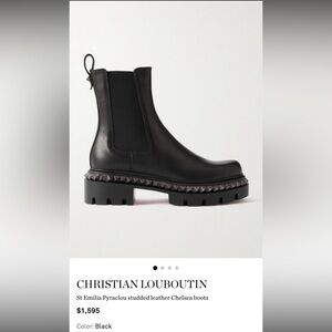 Christian Louboutin Black Studded Leather Chelsea Boots NIB